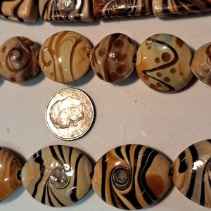 Beautiful vintage hand painted beads for jewelry making